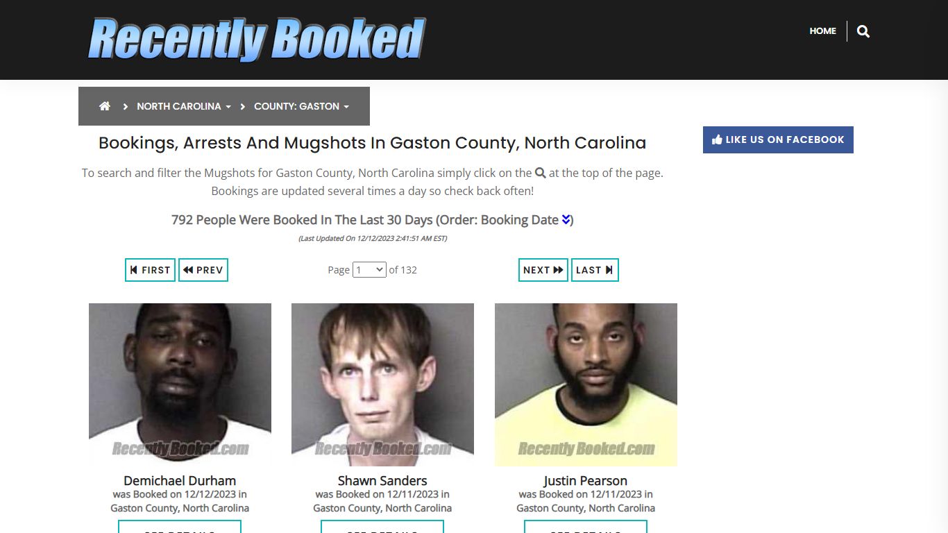Recent bookings, Arrests, Mugshots in Gaston County, North Carolina